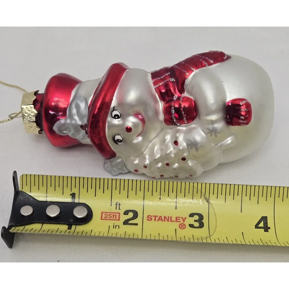 Vtg Handpainted Red/White Iridescent 4
